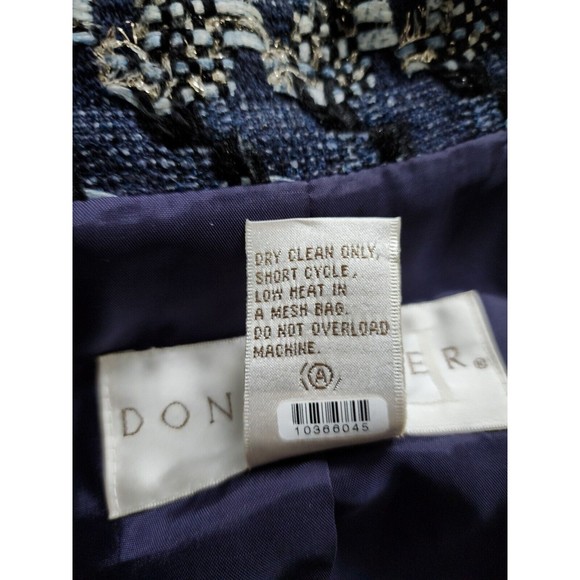 Doncaster Womens Single-Breasted Blazer Jacket Navy Blue Cotton-Silk Blend Sz 10 - Picture 7 of 9